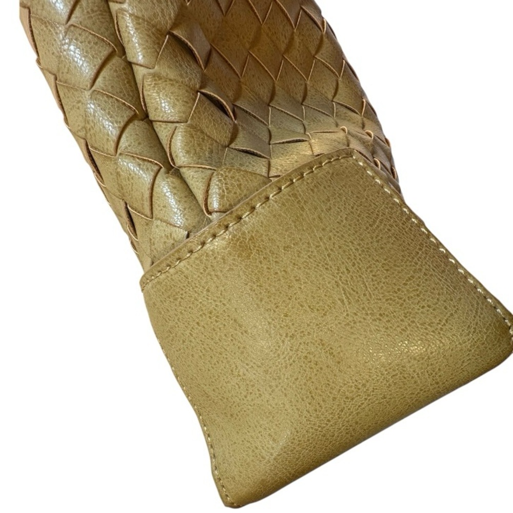 Urban Expressions Large Natural Woven Vegan Leather Handbag Purse Tote Preowned - Picture 13 of 14